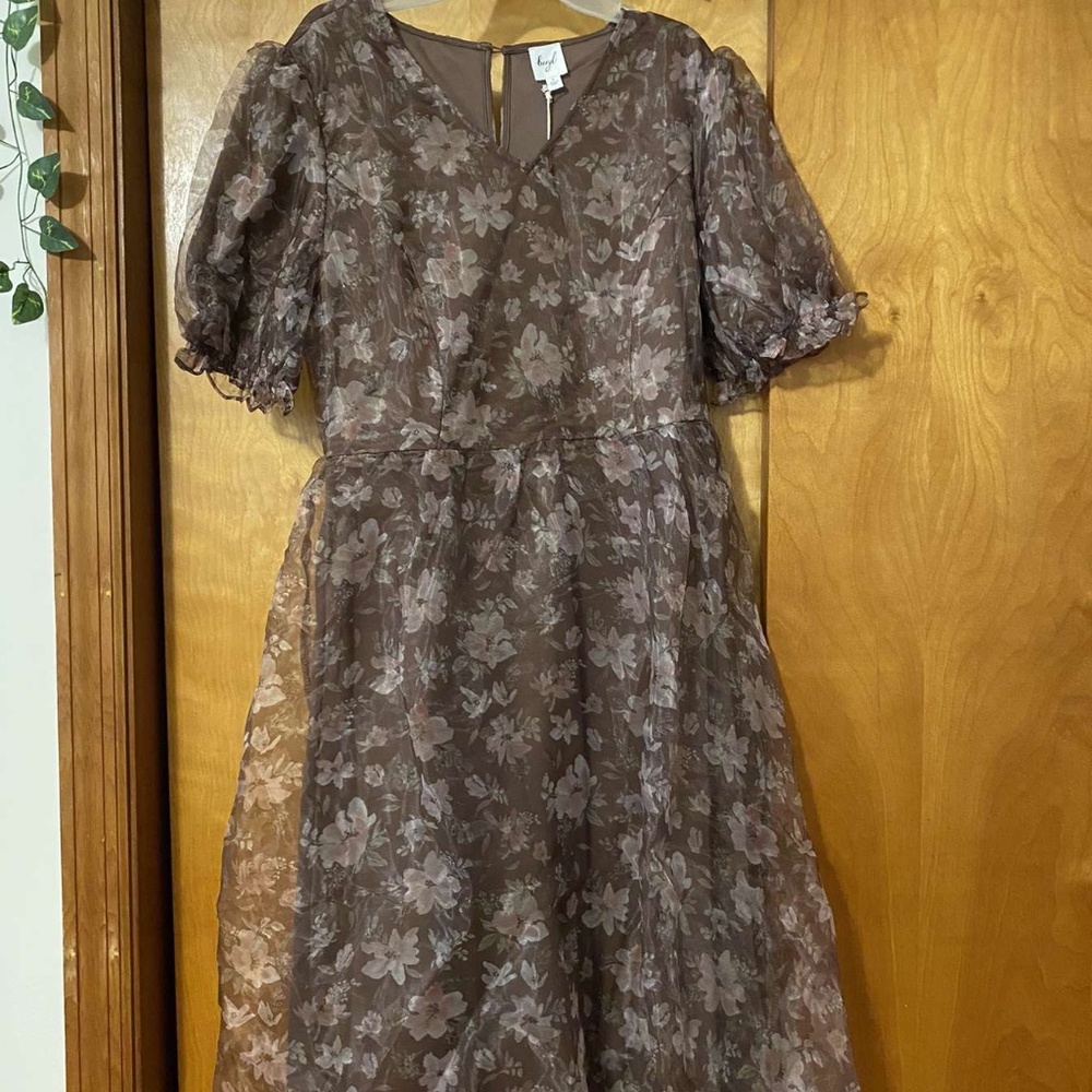 Boutique Beryl Floral Lined Organza Dress size Medium NWT’s